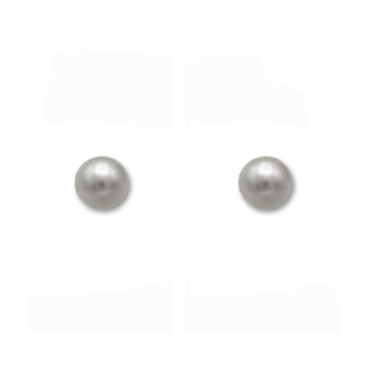 Pendiente de plata de ley con perla de 5 mm en rosca