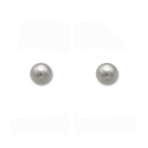 Pendiente de plata de ley con perla de 5 mm en rosca