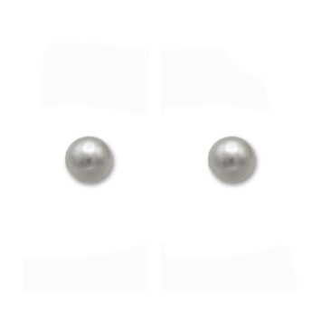 Pendiente de plata de ley con perla de 5 mm en rosca