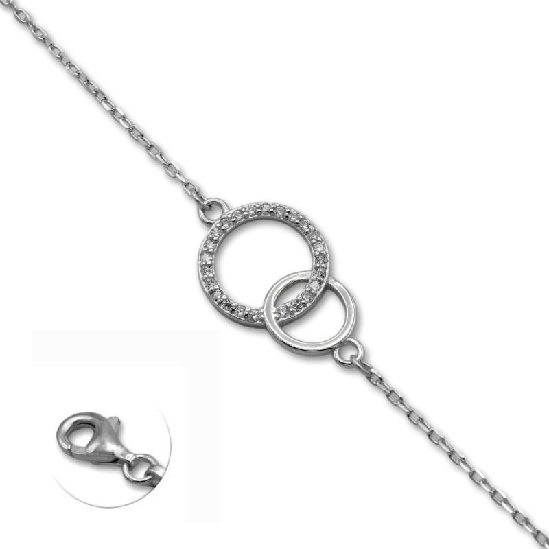 Pulsera de plata circulos con circonitas