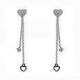 Pendiente de plata de ley de corazón con cadena Pendiente de plata de ley de corazón con cadena