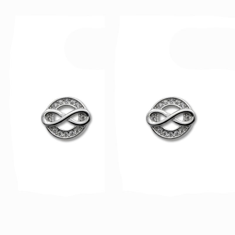 Pendiente de plata infinito con circonitas