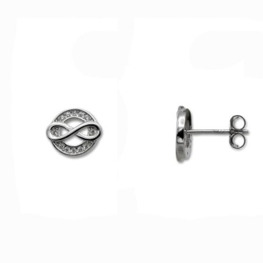 Pendiente de plata infinito con circonitas