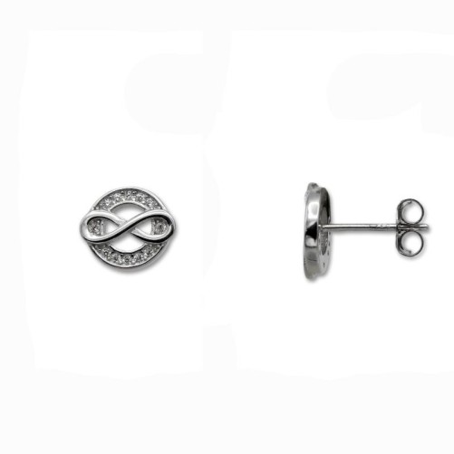 Pendiente de plata infinito con circonitas