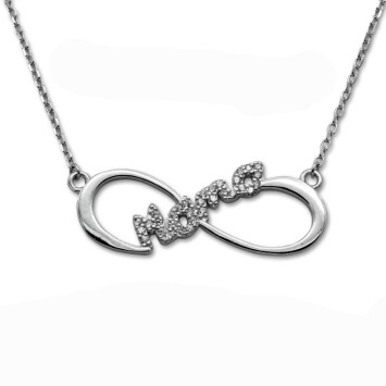 Gargantilla en plata de 1ªLey de infinito de mamá y circonitas