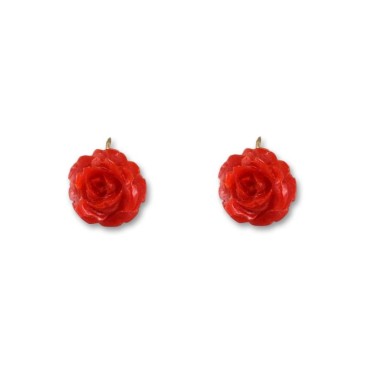 Pendientes oro rosa roja