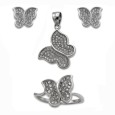 Conjunto de mariposas en plata Conjunto de mariposas en plata