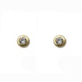 Pendiente de oro chatón con circonita 6.5mm