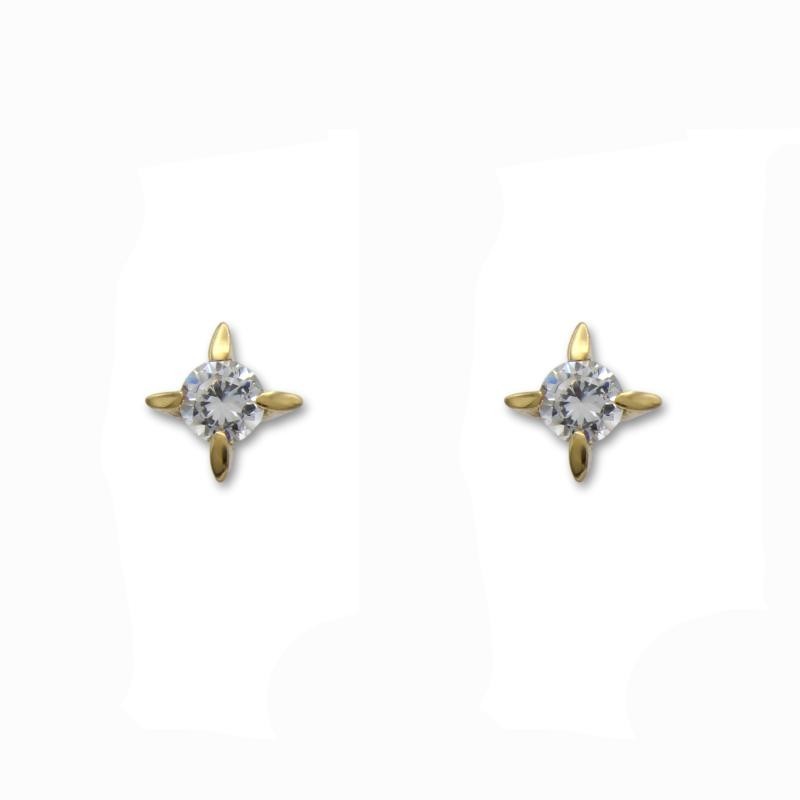 Pendiente de oro con circonita con garras acuchilladas Pendiente de oro con circonita con garras acuchilladas