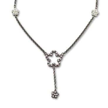 Gargantilla de oro blanco de 18k sencilla con estrellas, ideal regalo