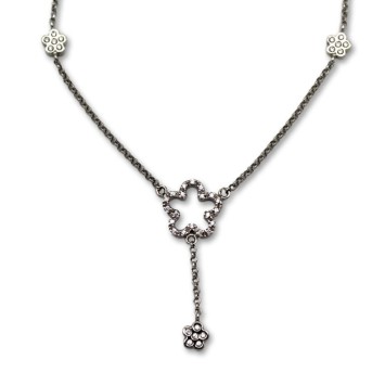 Gargantilla de oro blanco de 18k sencilla con estrellas, ideal regalo