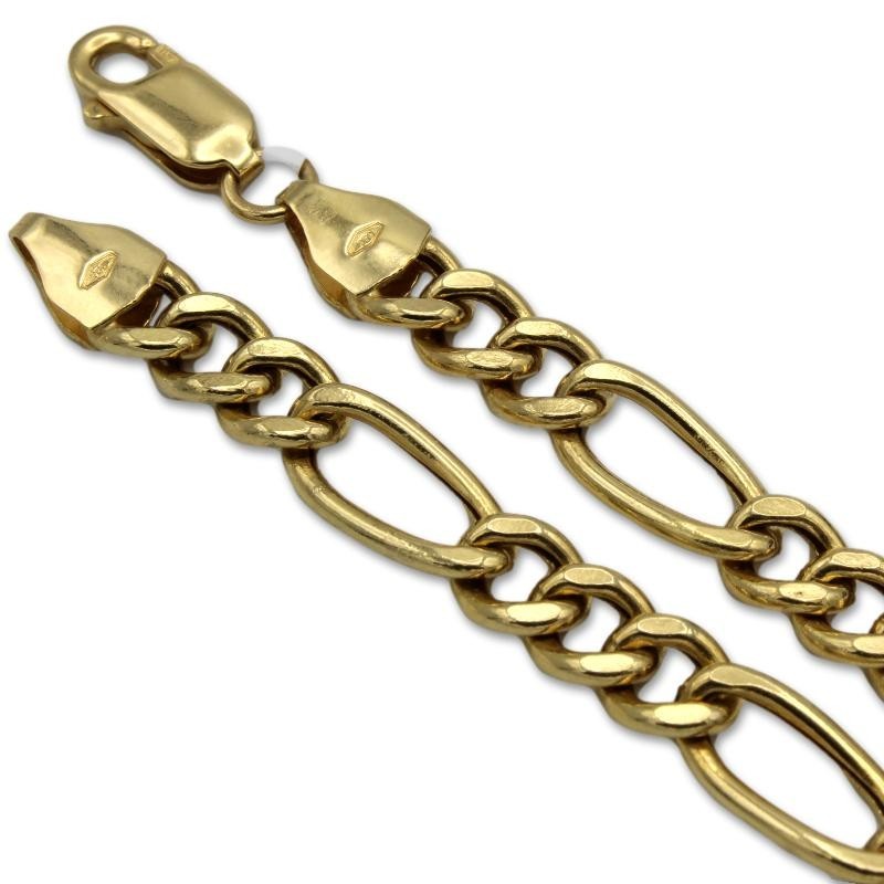 Cadena de oro barbada intercalada 3x1 6.8mm Cadena de oro barbada intercalada 3x1 6.8mm