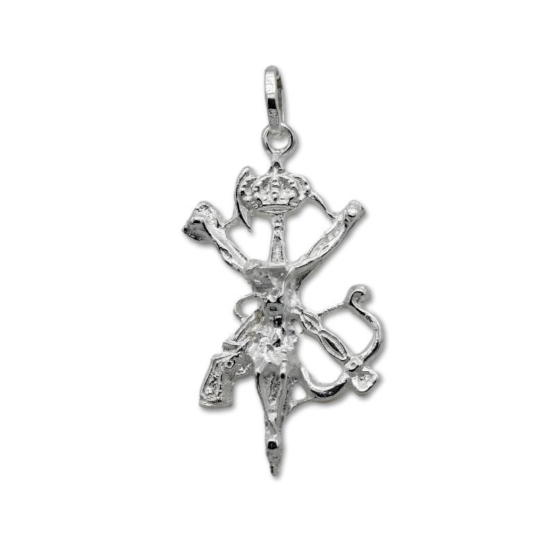 Cruz de plata de la legión con cristo en relieve grande