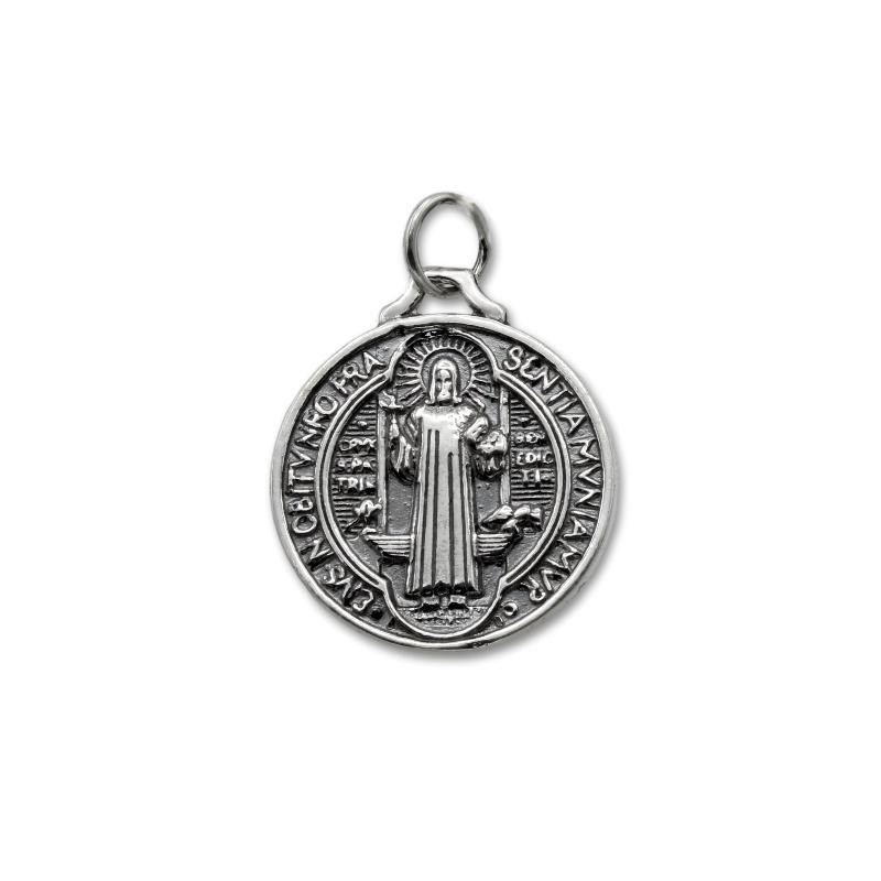 Medalla de plata San Benito 21mm Medalla de plata San Benito 21mm
