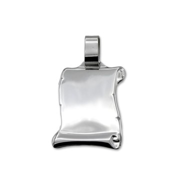 Colgante en plata de ley con forma de pergamino