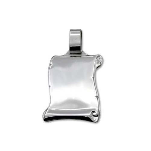 Colgante en plata de ley con forma de pergamino