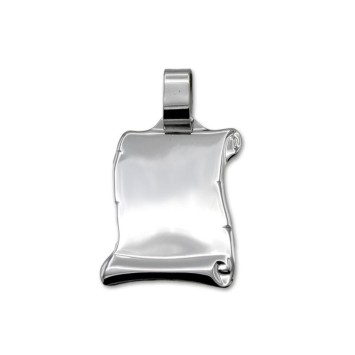 Colgante en plata de ley con forma de pergamino