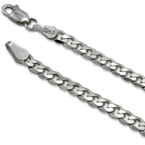 Cadena de plata cubana de 4mm