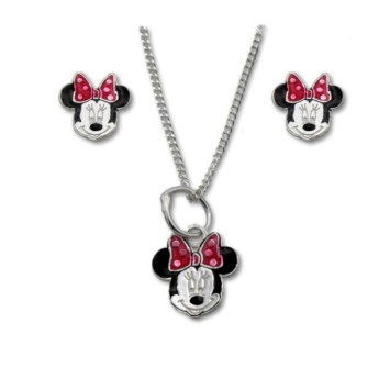 Conjunto de plata de ley de ratoncita con esmalte, perfectos para niñas