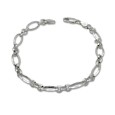 Pulsera de plata con ovales unidos por circulos Pulsera de plata con ovales unidos por circulos