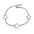 Pulsera de plata de ley tres estrellas con eslabón clasico