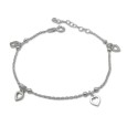 Pulsera de plata de ley cuatro corazones