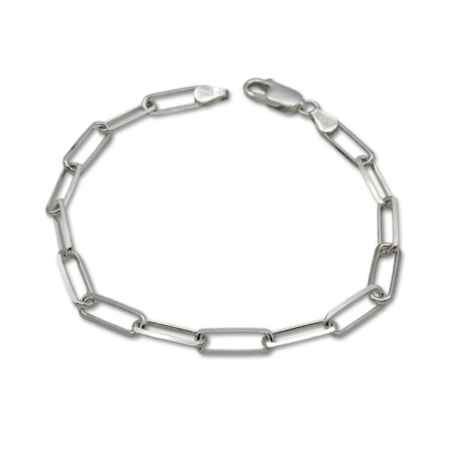 Pulsera moderna de plata de 1ª Ley maciza, con eslabón forzado de 4.5mm