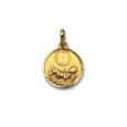 Medalla de oro redonda de bebe con reloj Medalla de oro redonda de bebe con reloj
