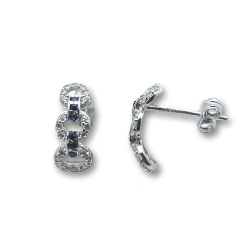 Pendiente oro blanco circulos