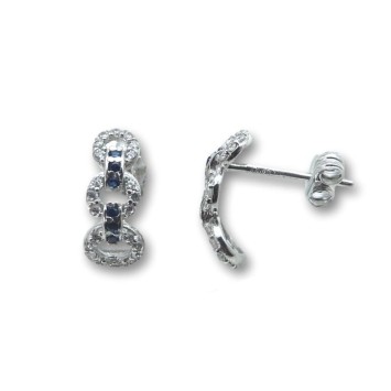 Pendiente oro blanco circulos