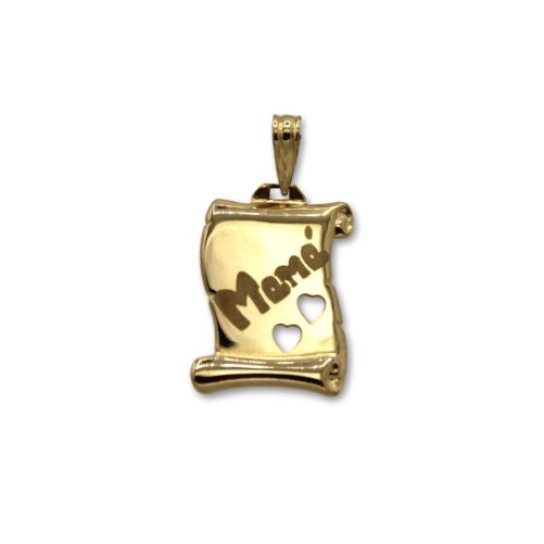 Colgante de oro pergamino mama