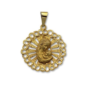 Colgante clasico de oro mama y bebe