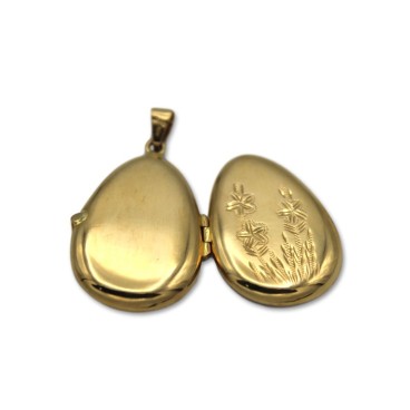 Colgante de oro guardapelos dije en forma de lagrima