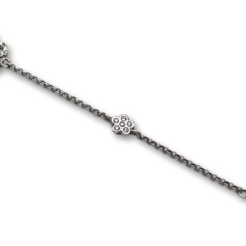 Pulsera oro blanco con flores