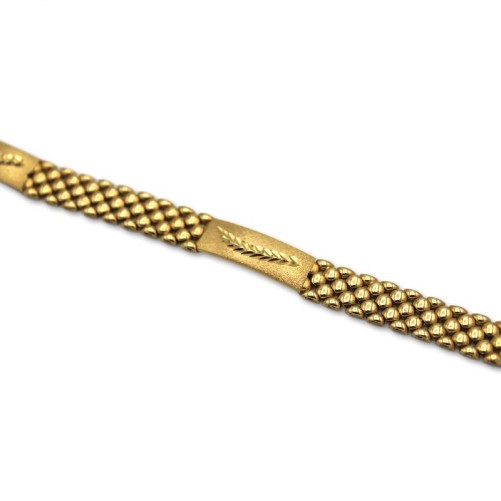 Pulsera de oro panter y media caña