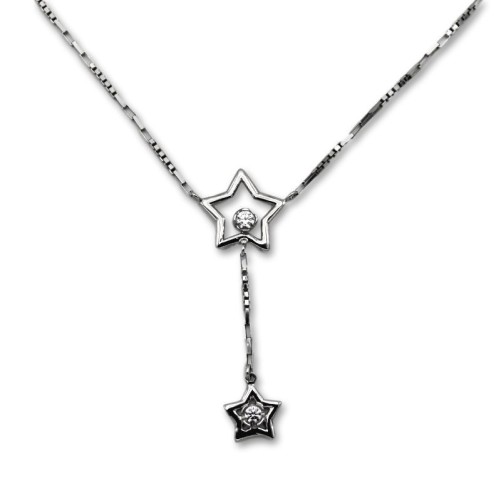 Conjunto de oro blanco con estrellas