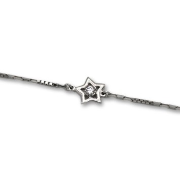 Conjunto de oro blanco con estrellas