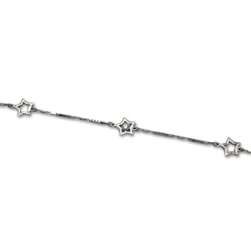 Conjunto de oro blanco con estrellas