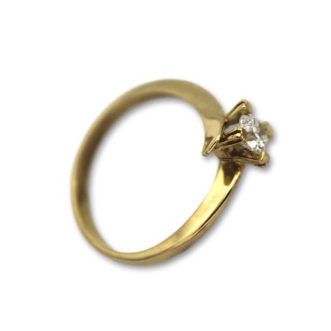 Solitario de oro con circonita