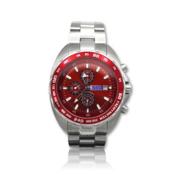 Reloj de acero NBA para caballero rojo