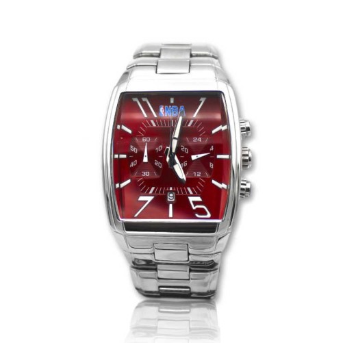 Reloj de acero para caballero NBA rojo