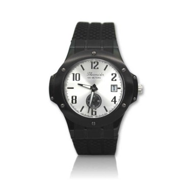 Reloj de acero negro con correa de goma para caballero THERMIDOR