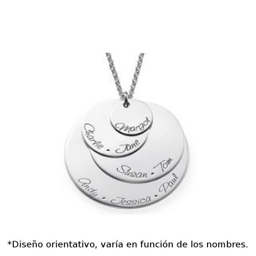 Colgante de plata circulos con nombre