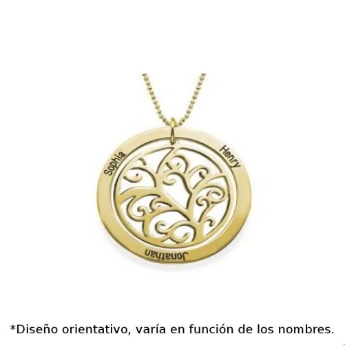 Colgante de plata chapado con forma circular y motivo