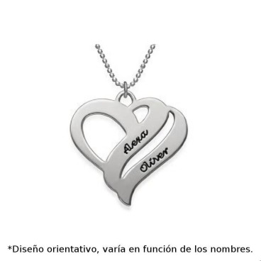 Colgante de plata personalizado de corazon
