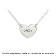 Gargantilla de plata de corazon grabado Gargantilla de plata de corazon grabado