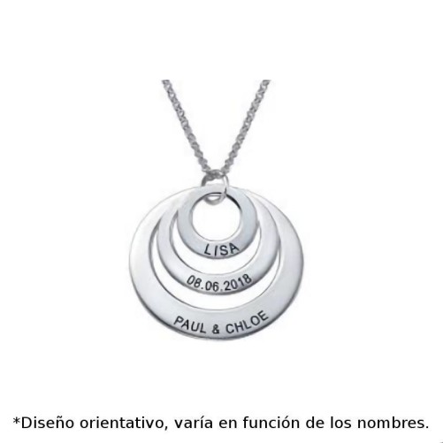 Colgante de plata de con tres circulos huecos