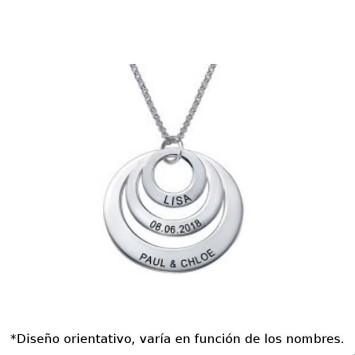 Colgante de plata de con tres circulos huecos
