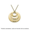 Colgante de plata chapado en oro con tres circulos huecos Colgante de plata chapado en oro con tres circulos huecos