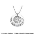Colgante de plata de ley personalizado arbol de la vida